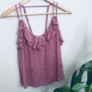Billabong Pink Polka Dot Top